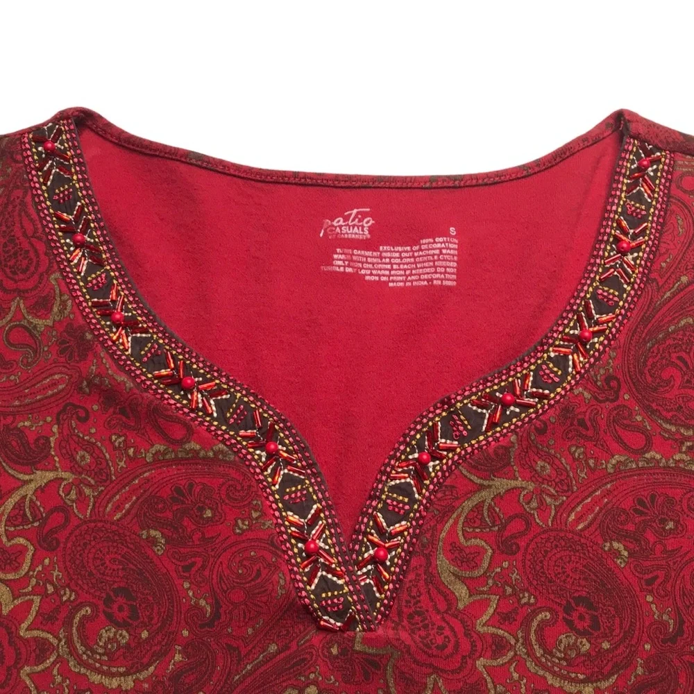 Beaded Paisley Boho Maxi Dress Size S Bohemian Midi Ethnic Fancy Party Boho VTG